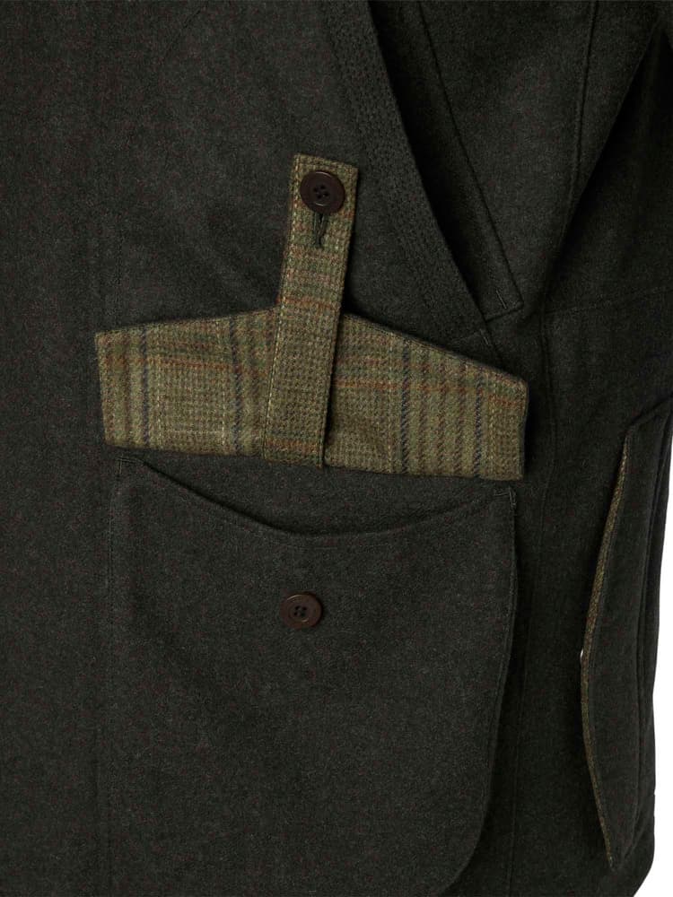 Burley Chevalite Wool Coat Men Dark Green Melange, view: 5