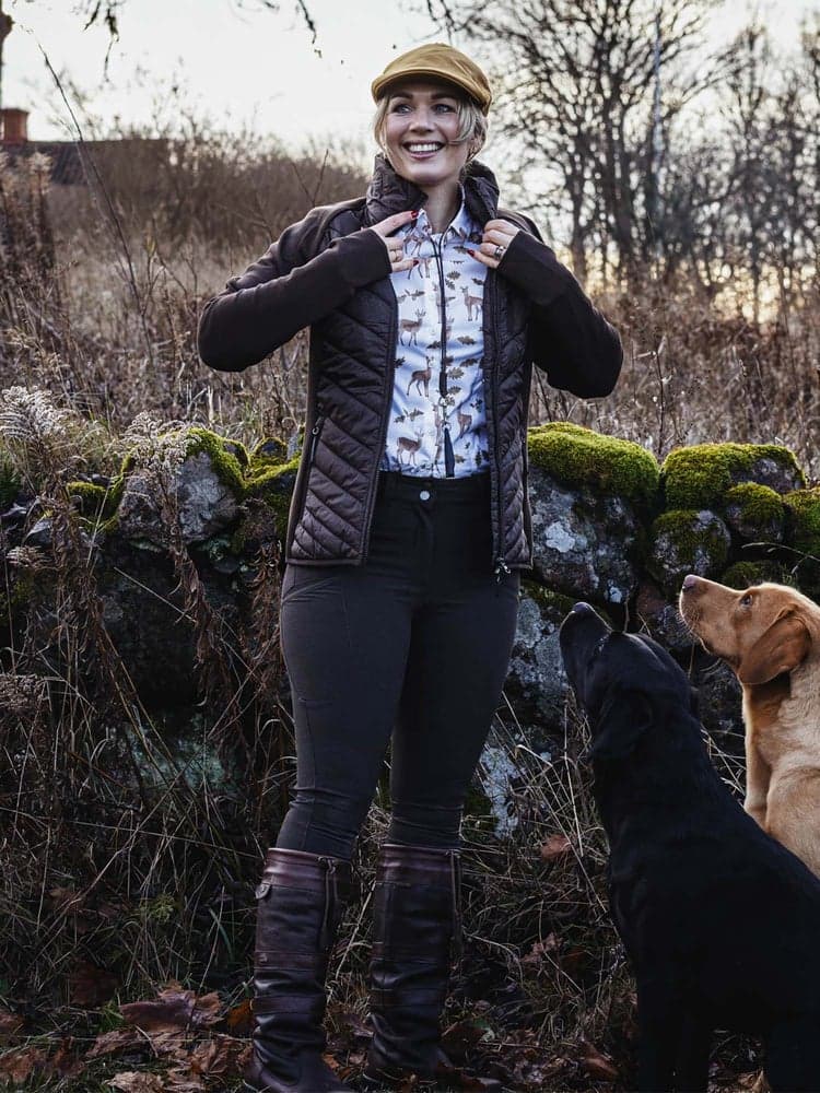 Hunter Hybrid Jacket Women Leather Brown, view: 1