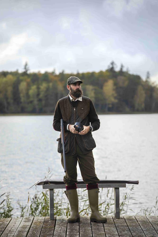 Vintage Original Shooting Vest Men Leather Brown, view: 1
