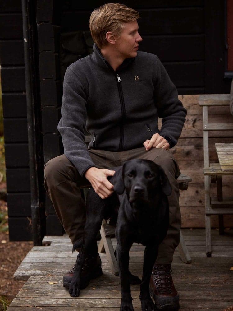 Mainstone Fleece Jacket Men Anthracite w Black, view: 1