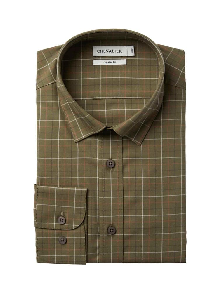 Belmont Regular Fit Shirt Men Forest Green Tattersall, view: 1