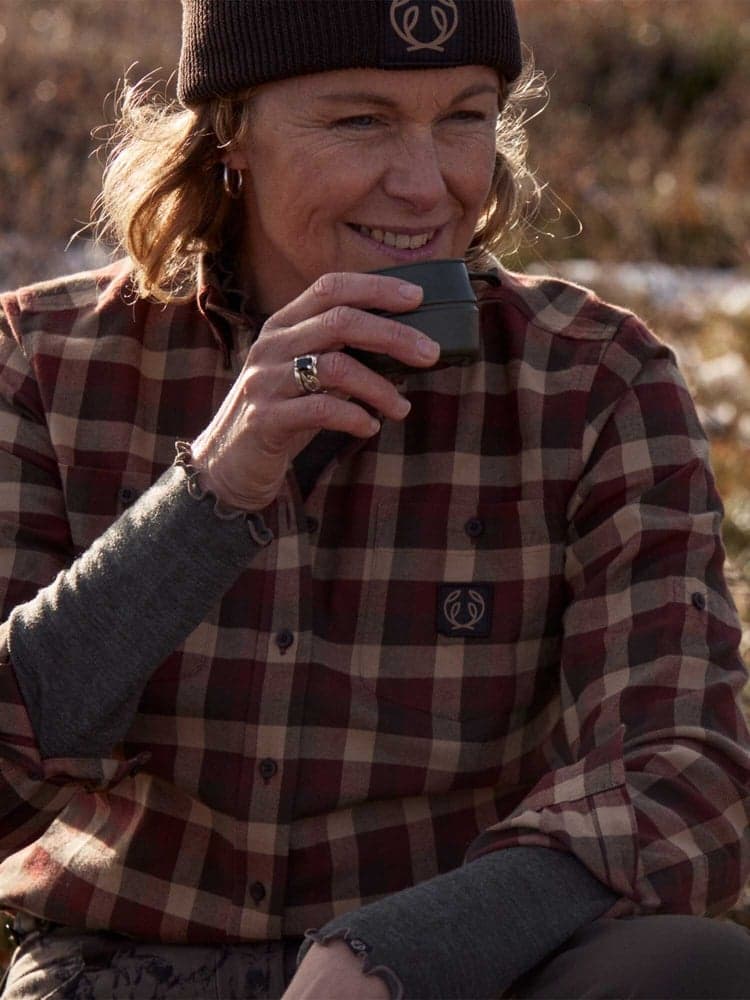 Heron Flannel Shirt Women Holly Green Checked, view: 1