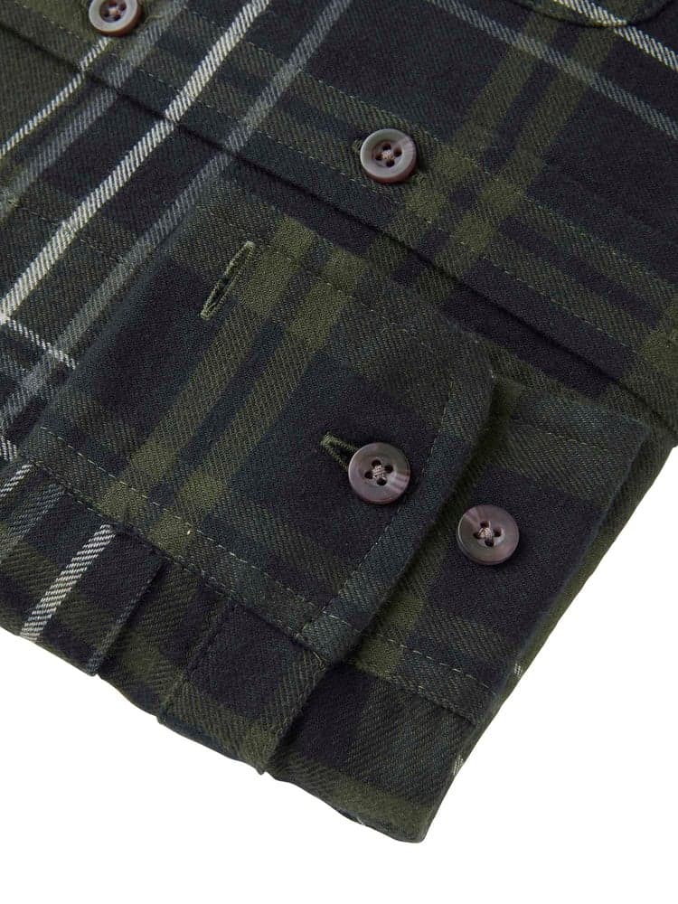 Heron Flannel Shirt Women October Green Checked, view: 4