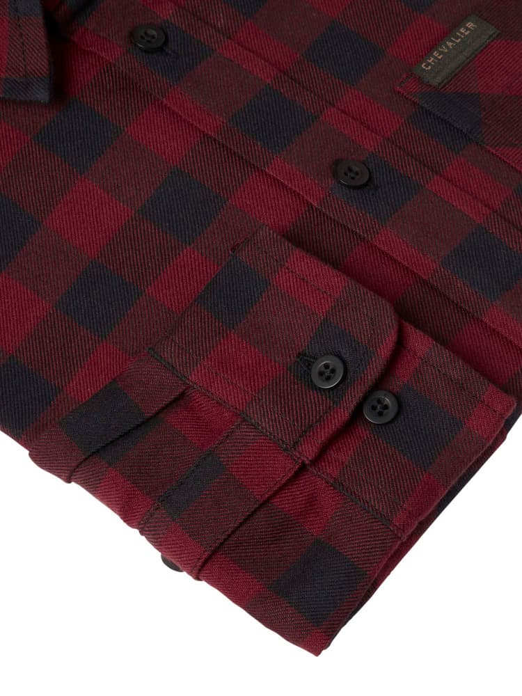 Ferret Flannel Shirt Junior Berry Red Checked, view: 7