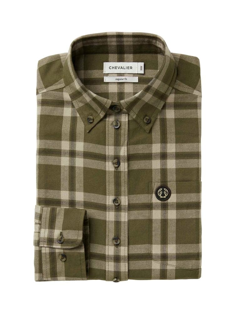 Teal Light Flannel Shirt Women Olive Green Checked, view: 2