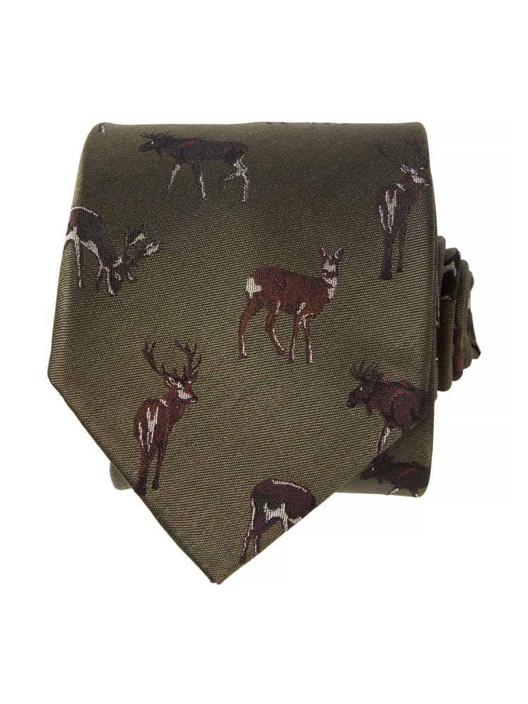Dixter Silk Tie Rifle Green Deer, view: 0