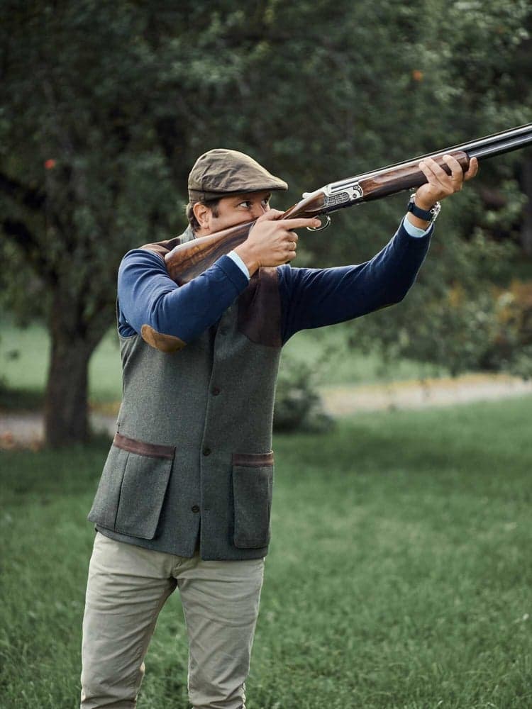 Henry Shooting Tweed Vest Men Misty Green, view: 1