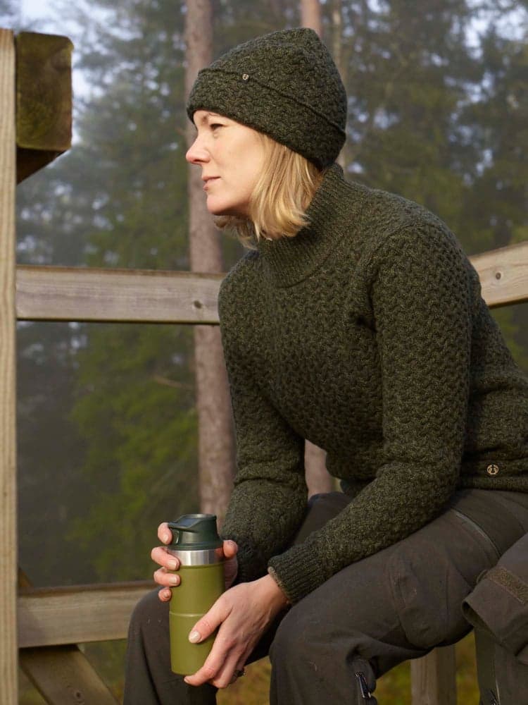 Minley Mockneck Wool Pullover Women Dark Green, view: 1