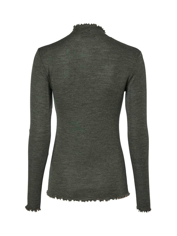 Haven Longsleeve Wool Top Women Dark Midnight Pine, view: 2