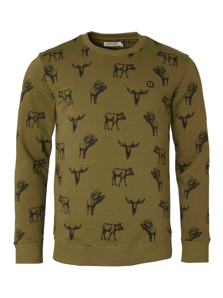 Moose Sweatshirt Men Forest Green Moose, view: 0