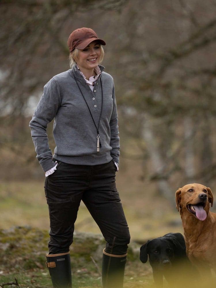 Blaise Buttoned Merino Pullover Women Smoked Grey, view: 1