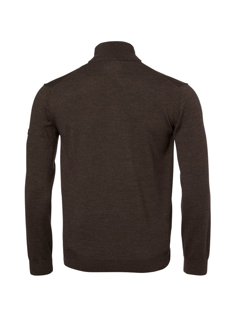 Aston Half Zip Merino Pullover Men Leather Brown, view: 2