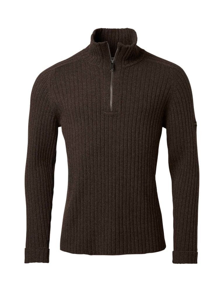 Antony Half Zip Wool Pullover Men Antler Brown, view: 0