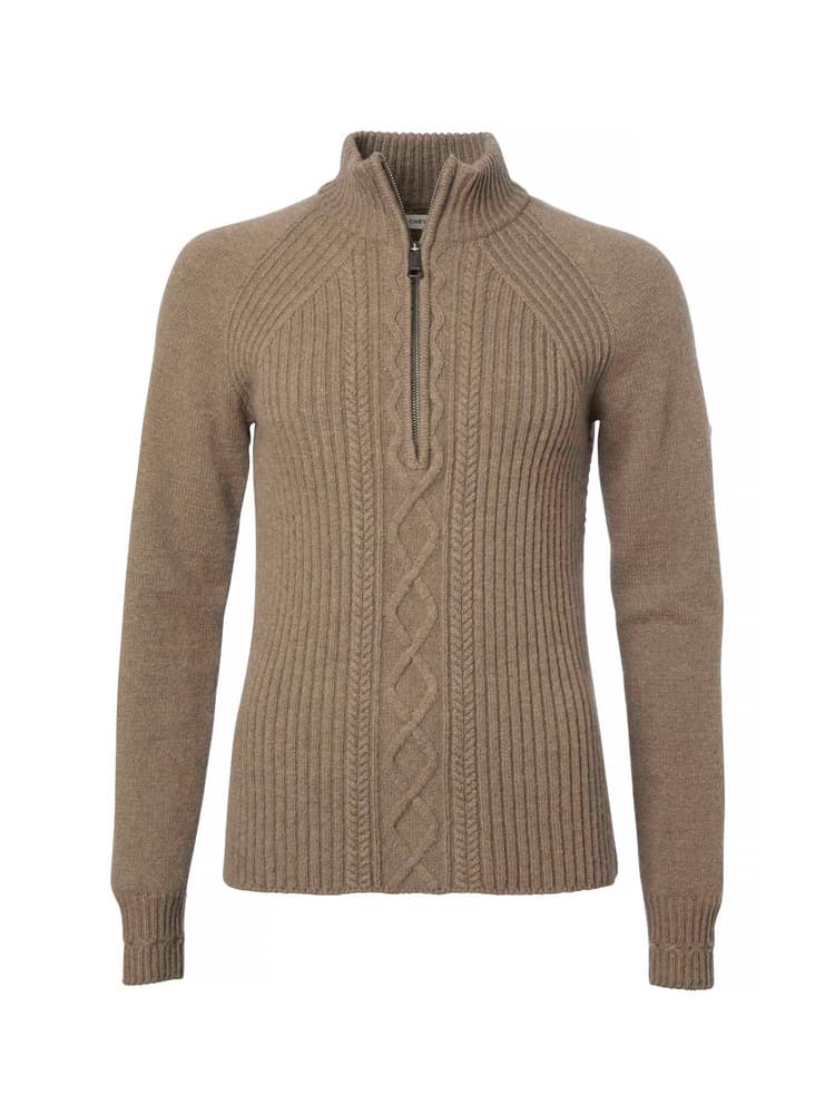 Stella Half Zip Wool Pullover Women Saddle Brown, view: 0