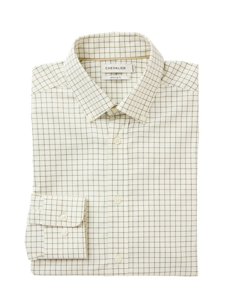 Baron Shooting Fit Stretch Shirt Men Stormy Blue Tattersall, view: 3